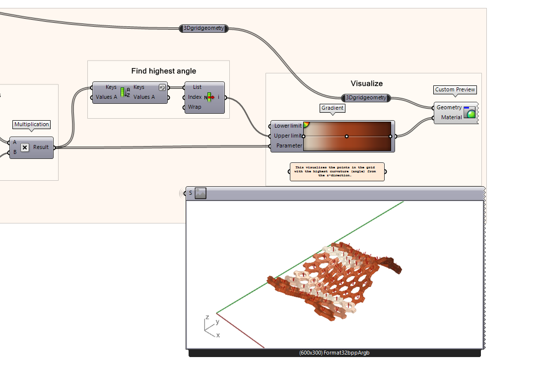 Display the surface angle using a gradient