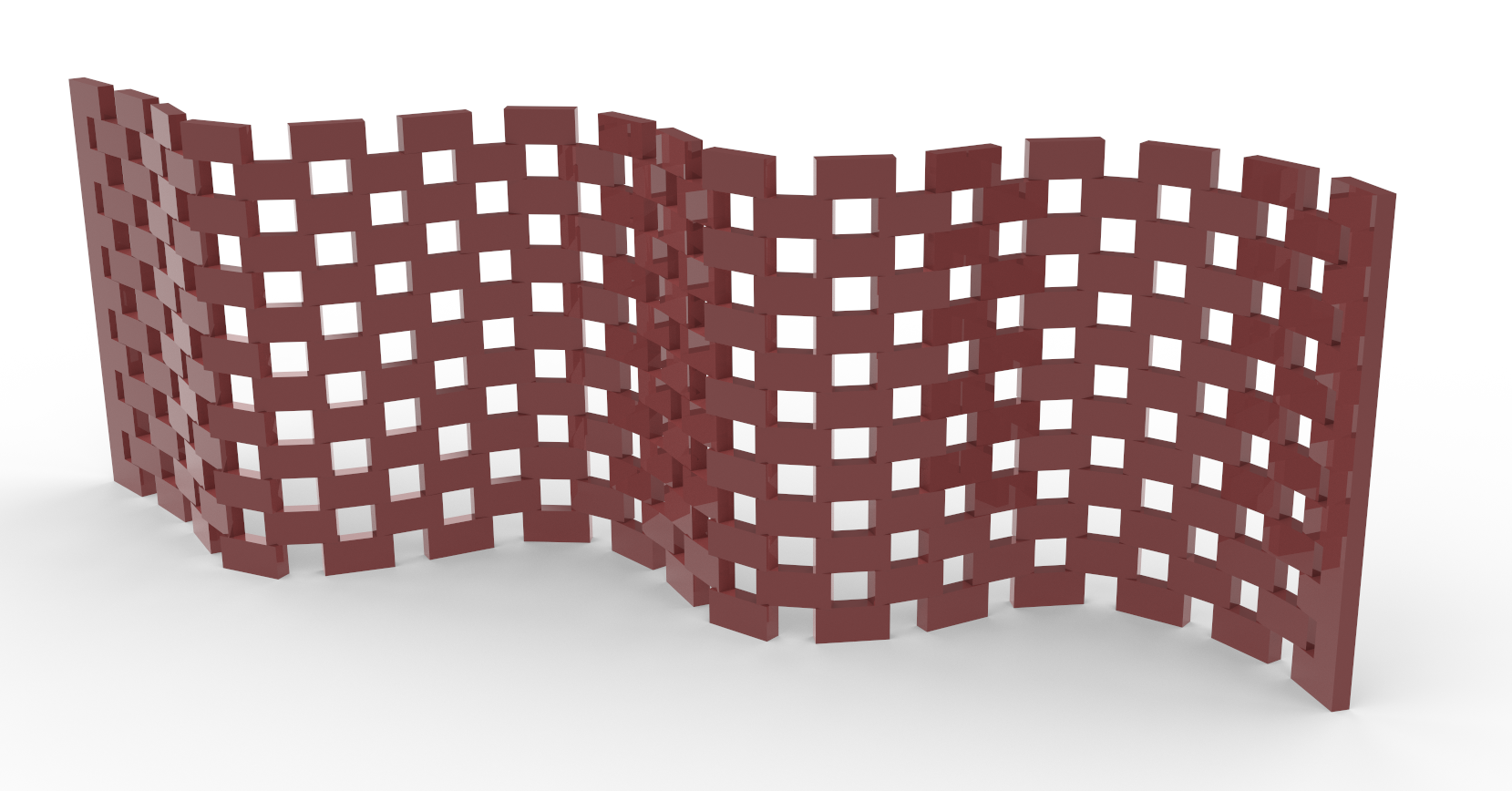 Curved brick wall with 'stretcher bond'